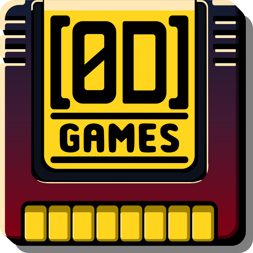 Logo of [0D]Games featuring a stylized depiction of a retro game cartridge. The central part shows the text '[0D] GAMES' in bold, yellow letters on a dark gradient background, resembling classic cartridge designs. The logo has a distinct rectangular shape with rounded corners and golden pins at the bottom, evoking nostalgia for vintage gaming hardware.
